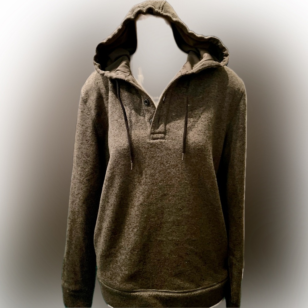Olive Hooded Button up Sweater